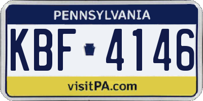 PA license plate KBF4146
