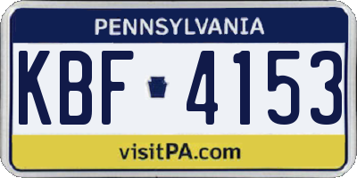 PA license plate KBF4153