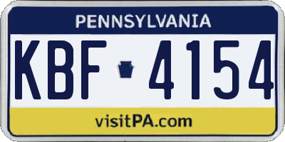 PA license plate KBF4154