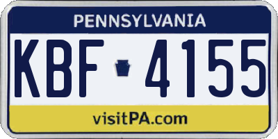 PA license plate KBF4155