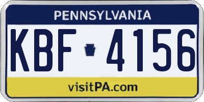 PA license plate KBF4156