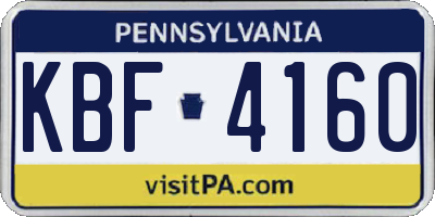 PA license plate KBF4160
