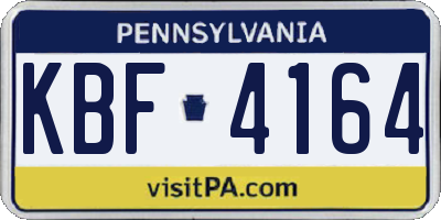 PA license plate KBF4164