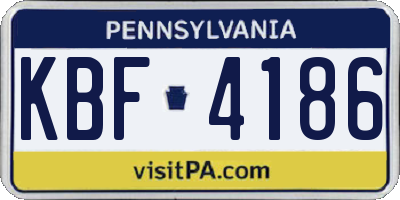 PA license plate KBF4186