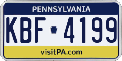 PA license plate KBF4199
