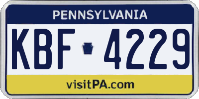 PA license plate KBF4229