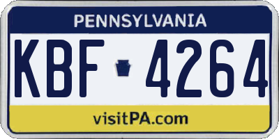 PA license plate KBF4264
