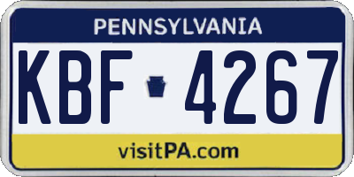 PA license plate KBF4267