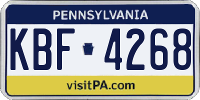 PA license plate KBF4268