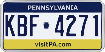 PA license plate KBF4271