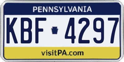 PA license plate KBF4297