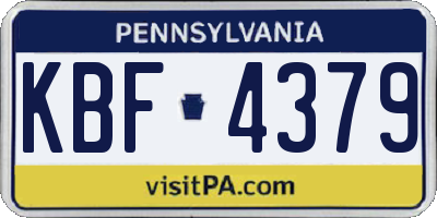PA license plate KBF4379