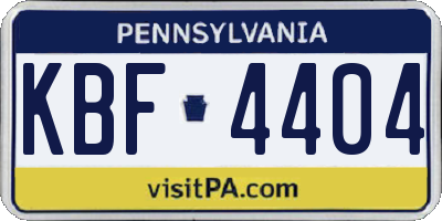 PA license plate KBF4404