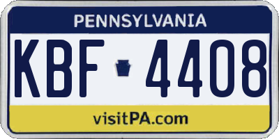 PA license plate KBF4408