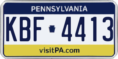 PA license plate KBF4413