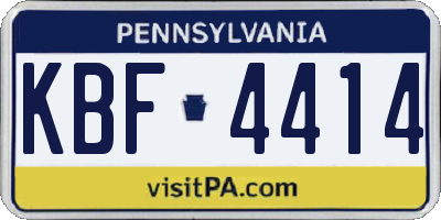 PA license plate KBF4414