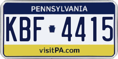 PA license plate KBF4415