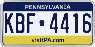 PA license plate KBF4416