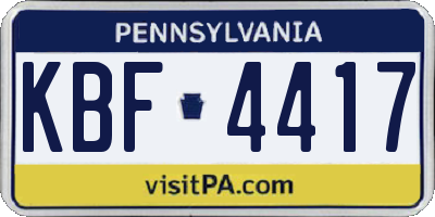 PA license plate KBF4417