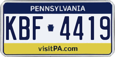 PA license plate KBF4419