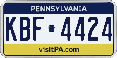 PA license plate KBF4424