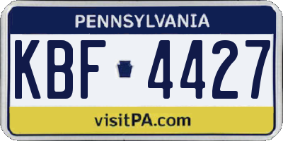 PA license plate KBF4427
