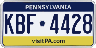 PA license plate KBF4428