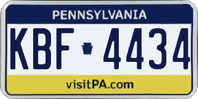 PA license plate KBF4434