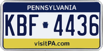PA license plate KBF4436