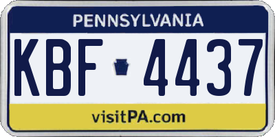 PA license plate KBF4437