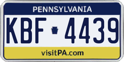 PA license plate KBF4439