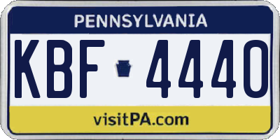 PA license plate KBF4440