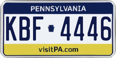 PA license plate KBF4446
