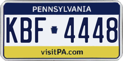 PA license plate KBF4448
