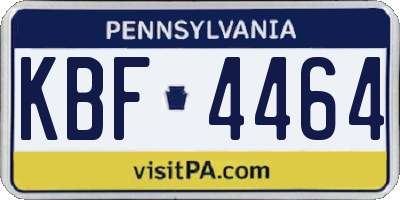 PA license plate KBF4464