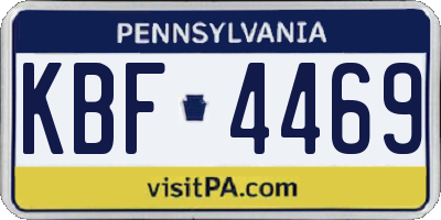 PA license plate KBF4469