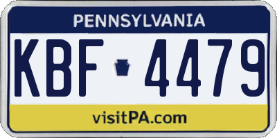 PA license plate KBF4479