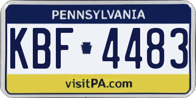 PA license plate KBF4483