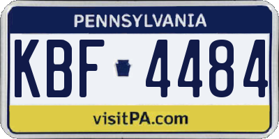PA license plate KBF4484