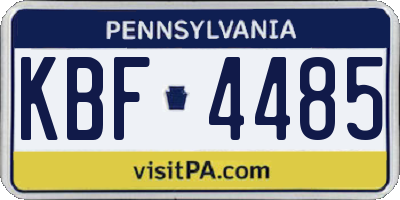 PA license plate KBF4485