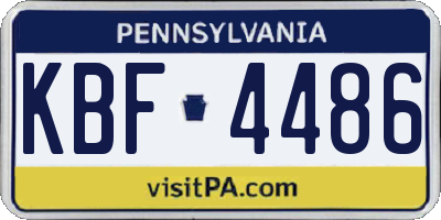 PA license plate KBF4486