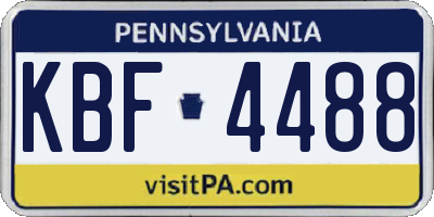 PA license plate KBF4488