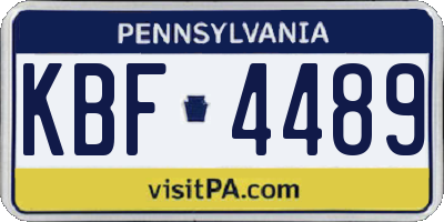 PA license plate KBF4489