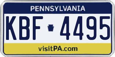 PA license plate KBF4495