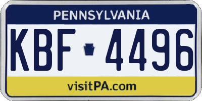 PA license plate KBF4496