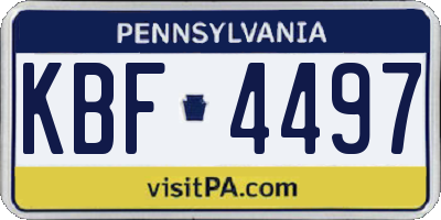PA license plate KBF4497