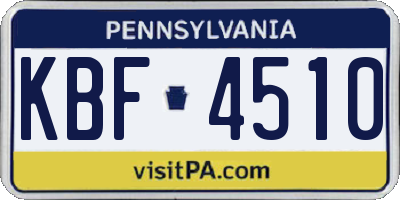 PA license plate KBF4510