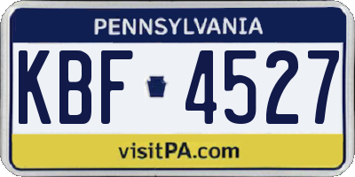 PA license plate KBF4527