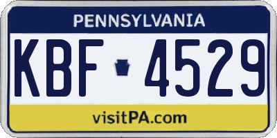 PA license plate KBF4529