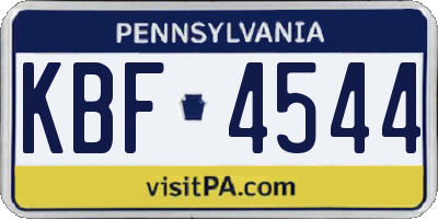 PA license plate KBF4544